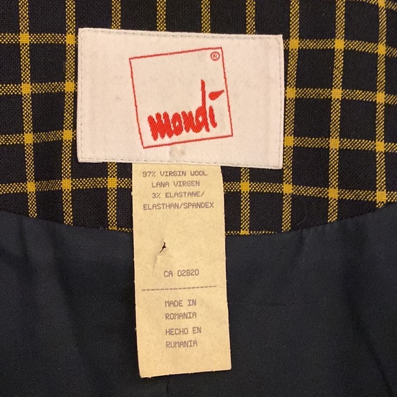 Mondi Vintage 4 Piece Suit, Virgin Wool, Blue and Yellow, Excellent Condition, M - Picture 13 of 16